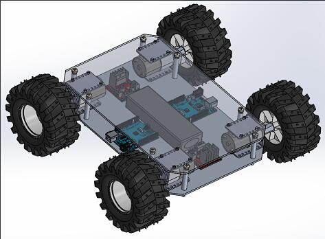 四轮移动机器人小车3D图纸 STEP格式.jpg