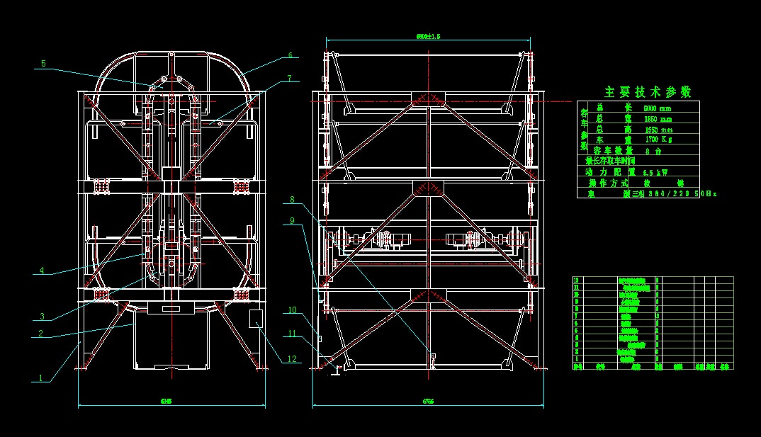 垂直循环式的立体车库小型循环8车位CAD图纸.jpg