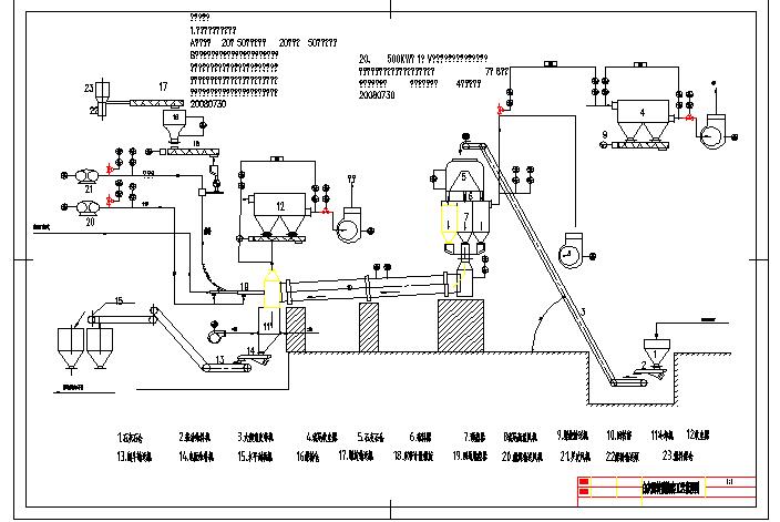 白灰回转窑工艺流程图CAD机械图纸.jpg