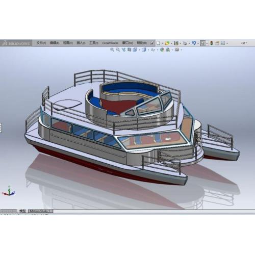双体游艇3D图纸 solidworks2012设计.zip