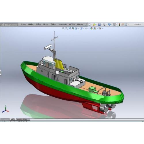 工作船舶模型3D图纸 solidworks2014设计.zip