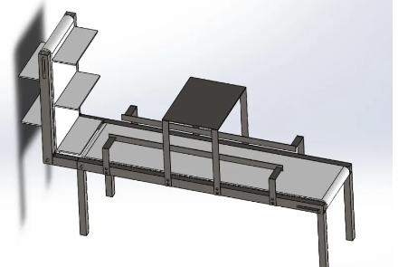 输送机和升降机简易演示结构3D图纸 Solidworks设计
