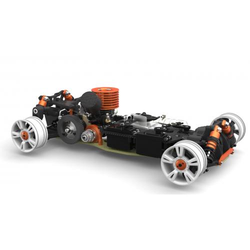 遥控竞技赛车图纸  甲醇燃油发动机RC车数模设计