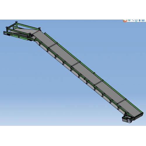 水平和倾斜组合带式输送机3D数模图纸 STEP格式