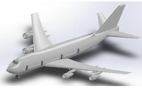 B-777宽体客机飞机简易模型3D图纸 Solidworks设计