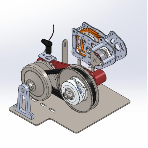 GX35CC发动机的电动起动机设计模型