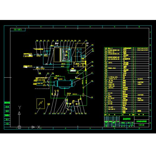 FJKR-105船用组装式空调装置系统原理图（dwg、exb两种格式各一张图）