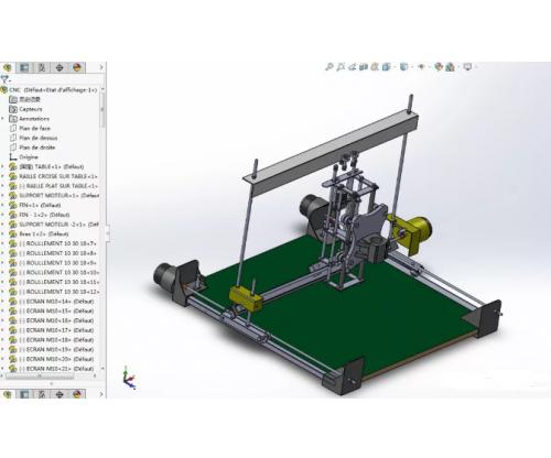 简易小型桌面CNC结构3D图纸 Solidworks设计