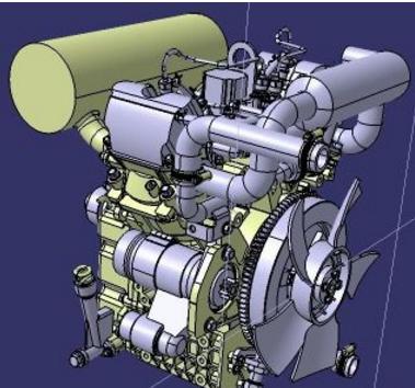 柴油机3D数模图纸 STP格式