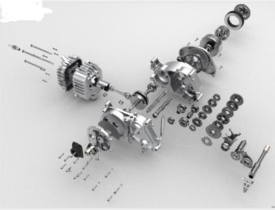 50CC赛车发动机爆炸模型造型3D图纸 RHINO设计 附STP