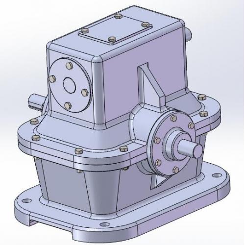 单级蜗轮蜗杆减速器SolidWorks模型