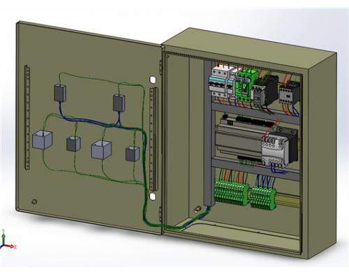 5779-三维布线钣金电控箱配电箱SW2015
