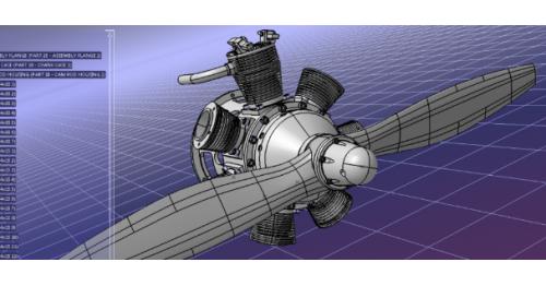 7缸星型发动机简易结构3D图纸 STP格式