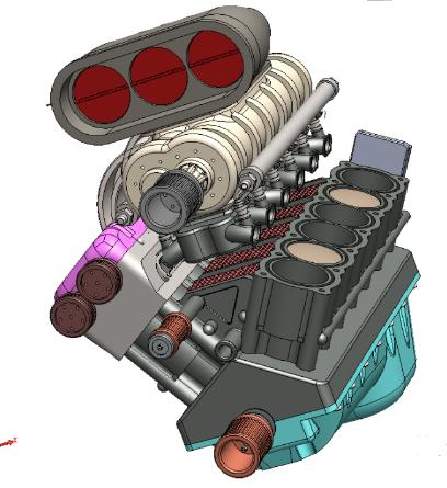 V12 十二缸发动机引擎模型3D图纸 Solidworks设计