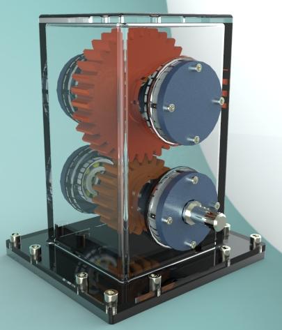 上下平行轴一级圆柱齿轮减速器3D图纸 Solidworks设计 附IGS