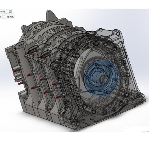 四转子马自达转子发动机3D数模图纸 Solidworks设计