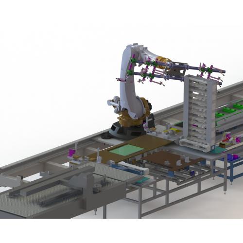 机器人操作的自动化生产线stp