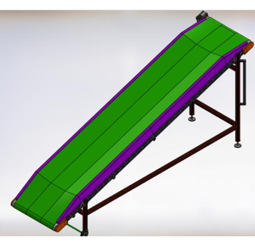 40x80型材框架倾斜皮带输送机3D数模图纸 STEP格式
