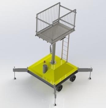 移动式液压伸缩提升机3D数模图纸 Solidworks设计