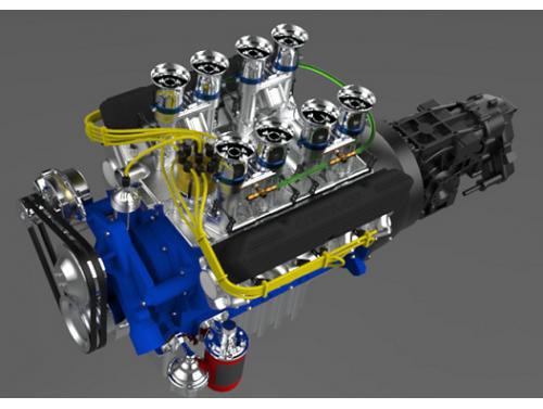 福特汽车发动机模型3D图纸 STP格式