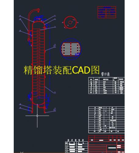 精馏塔装配CAD图