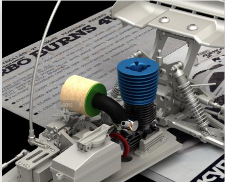 遥控车发动机模型3D图纸 PROE设计 附STP格式