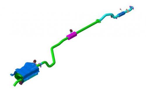 汽车排气管设计3D模型三维图纸