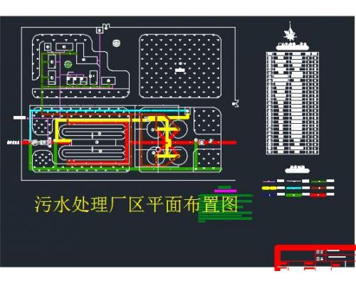 污水处理厂区平面布置CAD图