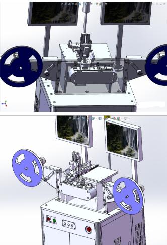 微电子产品检查设备（编带上下料检查）3D图纸 Solidworks设计