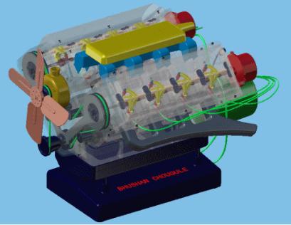 V8缸发动机模型3D图纸 CATIA设计 附STP格式
