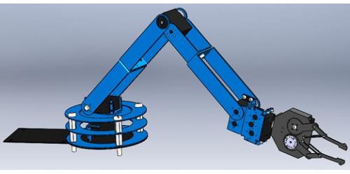 简易四轴机械手3D图纸 Solidworks2019设计 附x_t