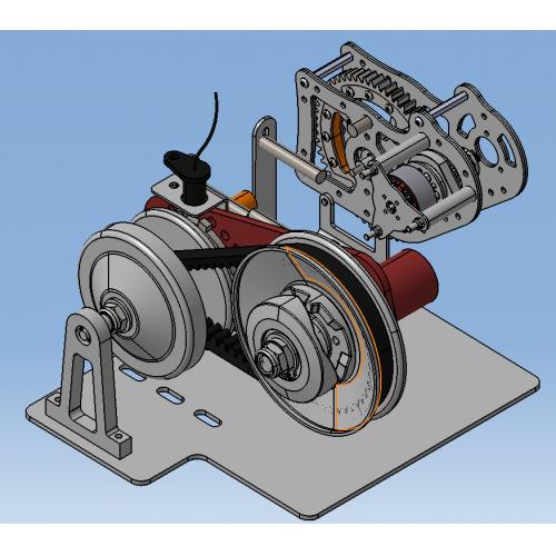 发动机的CVT无级变速器3D数模图纸 STEP IGS格式