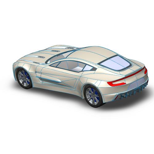 跑车汽车模型 solidworks设计 附stp格式