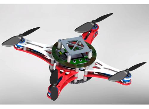 四旋翼无人机简易框架3D图纸 CATIA设计