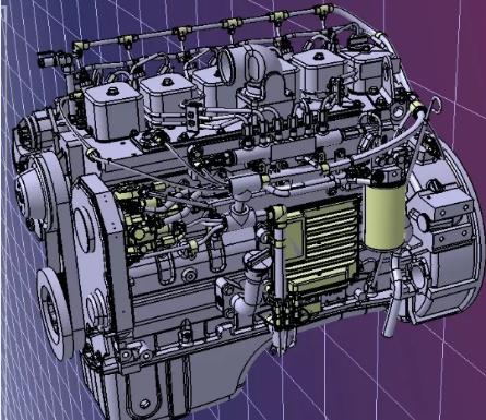 柴油发动机3D数模图纸 STP格式