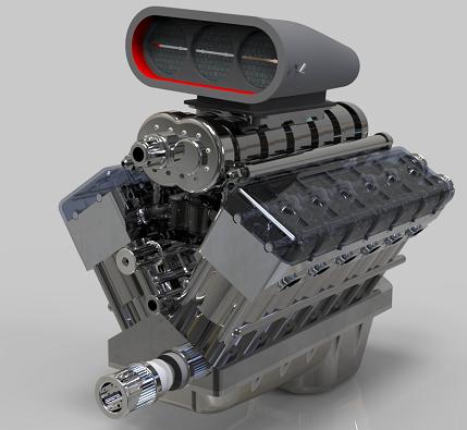 v12缸发动机模型3D图纸 Solidworks设计