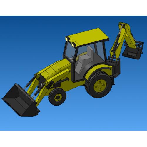 推土机挖掘设计模型【SolidWorks+动画】 推土挖掘机设计