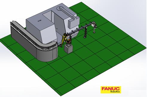 FANUC机器人送料取料系统3D图纸 STEP格式
