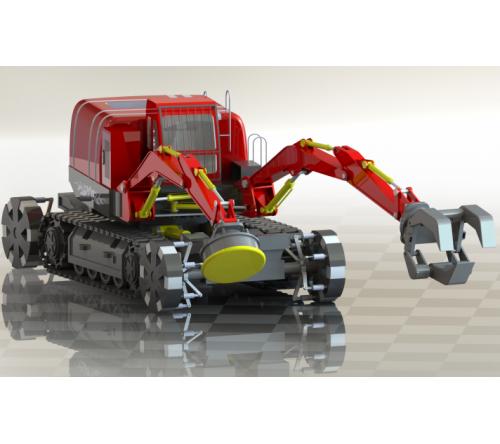 多功能挖掘装载机造型3D图纸 Solidworks2014设计