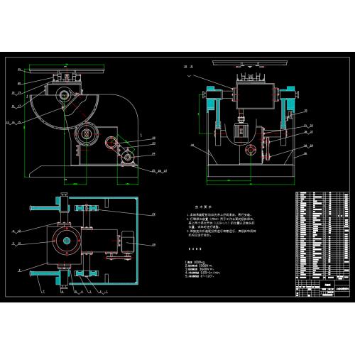 1.0t座式焊接变位机总装图一张（CAD)