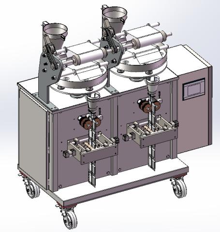 果粒灌装机与颗粒灌装机3D数模图纸 Solidworks设计 附x_t