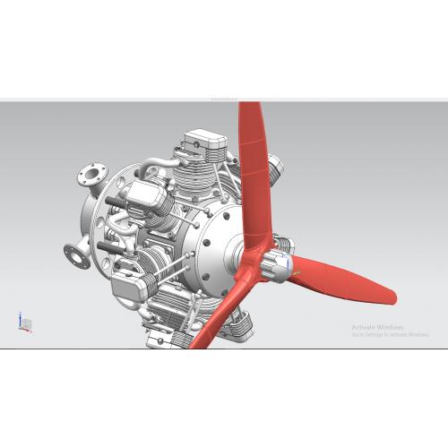 七缸星型引擎发动机3D图纸 CATIA设计