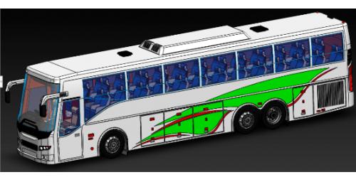lpo 1618公交车大巴车简易模型3D图纸 Solidworks设计