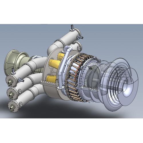 GE MS 3002燃气涡轮发动机模型3D图纸 Solidworks设计