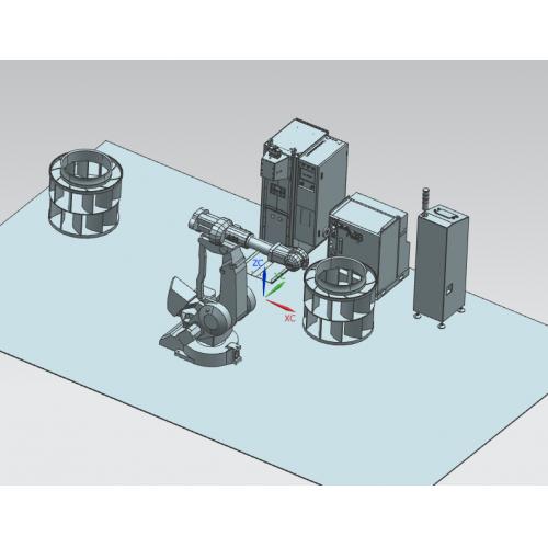 机器人双工位叶轮焊接设备系统图STP