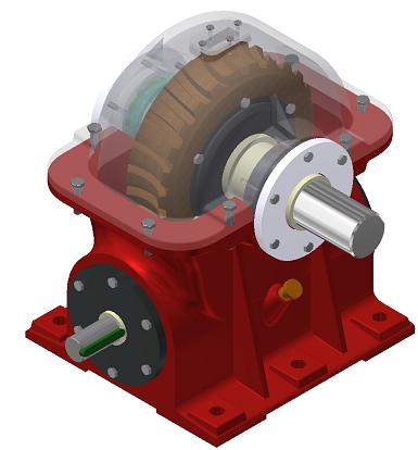 单级蜗轮蜗杆减速器3D图纸 INVENTOR 附工程图