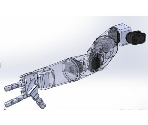 伺服电机驱动的仿生手臂简易结构3D图纸 Solidworks设计