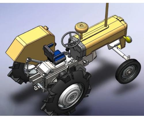 简易拖拉机模型3D图纸 Solidworks设计