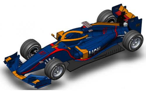 F1方程式赛车简易模型3D图纸 Solidworks