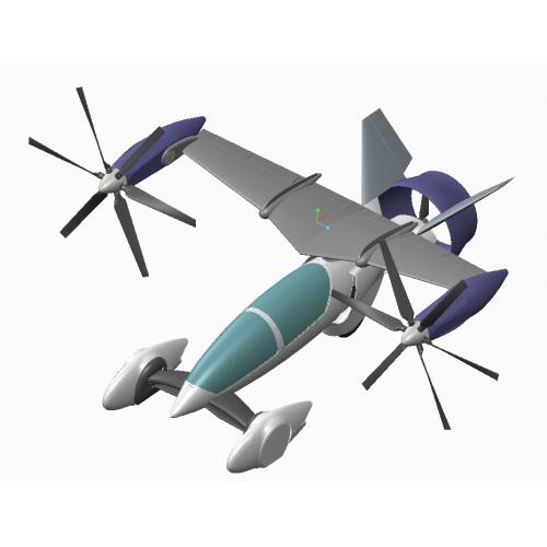 飞行概念车造型3D模型图纸 ProE设计